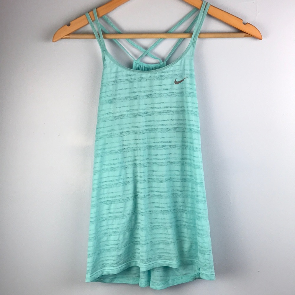 3/$14 Nike Dri-fit Teal Blue Strap Athletic Tank Top Size L